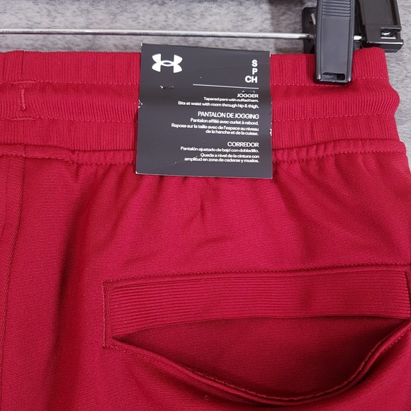 UNDER ARMOUR Sportstyle Tricot Joggers Mens SMALL Maroon Red - Picture 4 of 7